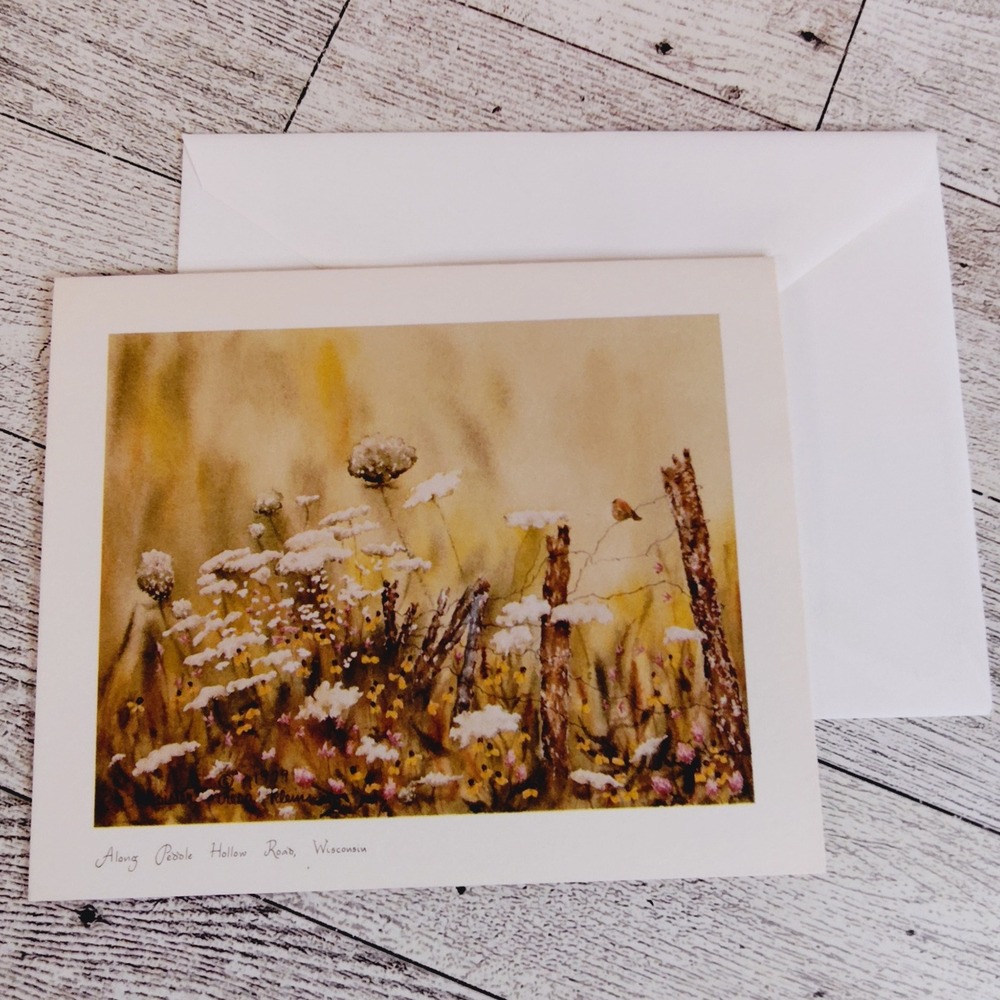 Vtg 1979 Autumn Floral Greeting Card Blank Sister‎ M Presa Klein Wisconsin Note